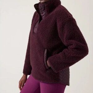 Athleta Snap Sherpa Women's Pullover, Size Small